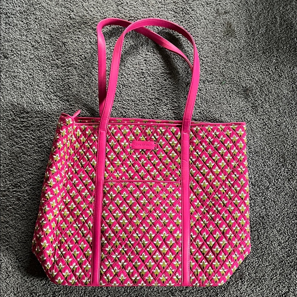 Vera Bradley Pink and Green Quilted Tote